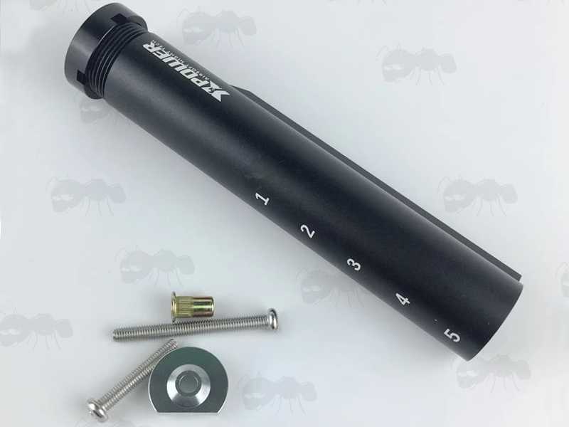Black Metal Airsoft Mil-Spec Buffer Stock Tube with Fittings