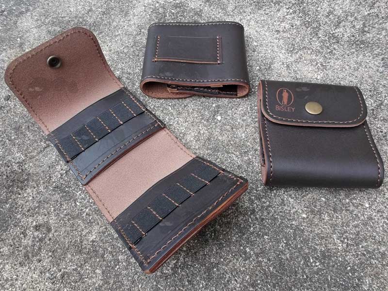 Small Dark Brown Leather Bisley Rifle Bullet Pouches
