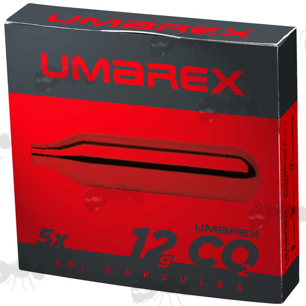 Five Umarex 12g Co2 Gas Capsules In Retail Box Packaging