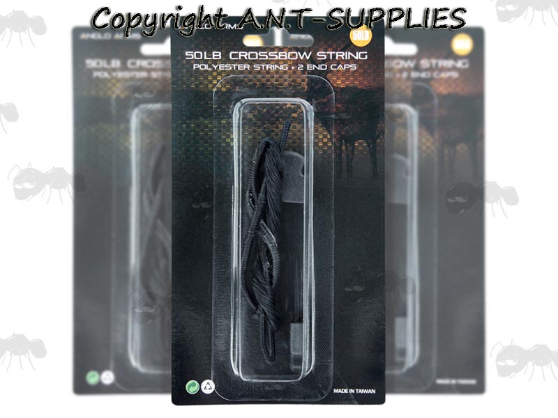 50lb Pistol Crossbow String with Prod Tip Covers in Packaging