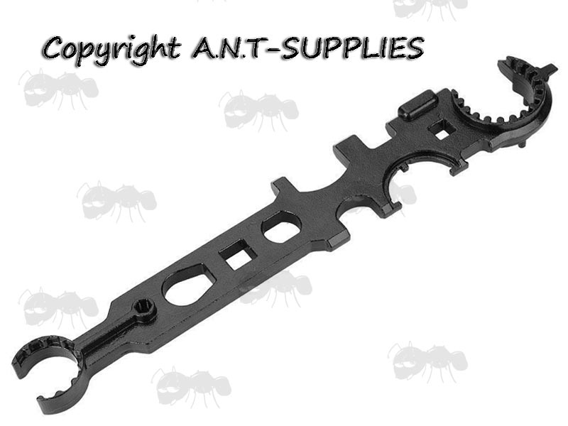 Black Powder Coated Steel AR-15 Rifle Series Buttstock / Delta Ring Wrench ETA