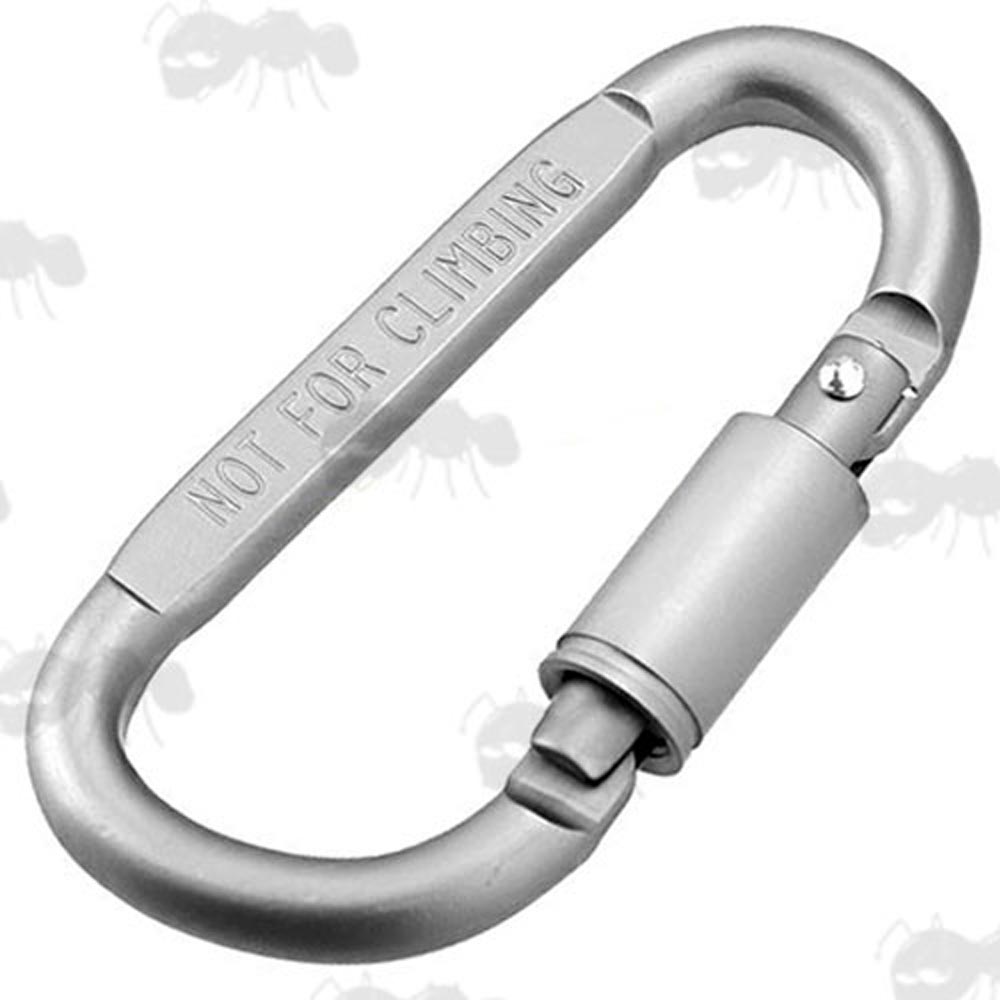 Silver Hiking Locking Carabiner Marked Not for Climbing