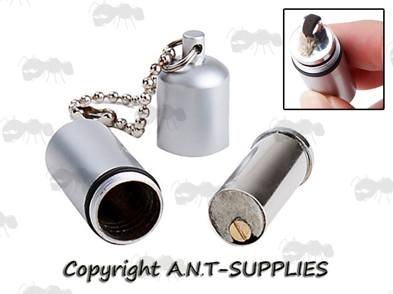 Silver Colour Peanut Oil Lighter with Ball Linked Chain