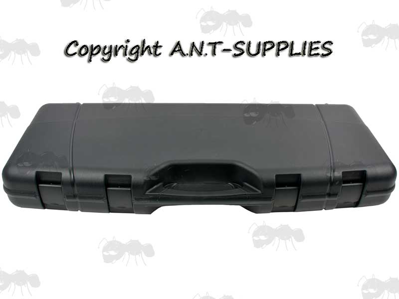 Closed View of The Hard Black Plastic Carry / Storage Case for Bullpup Rifles
