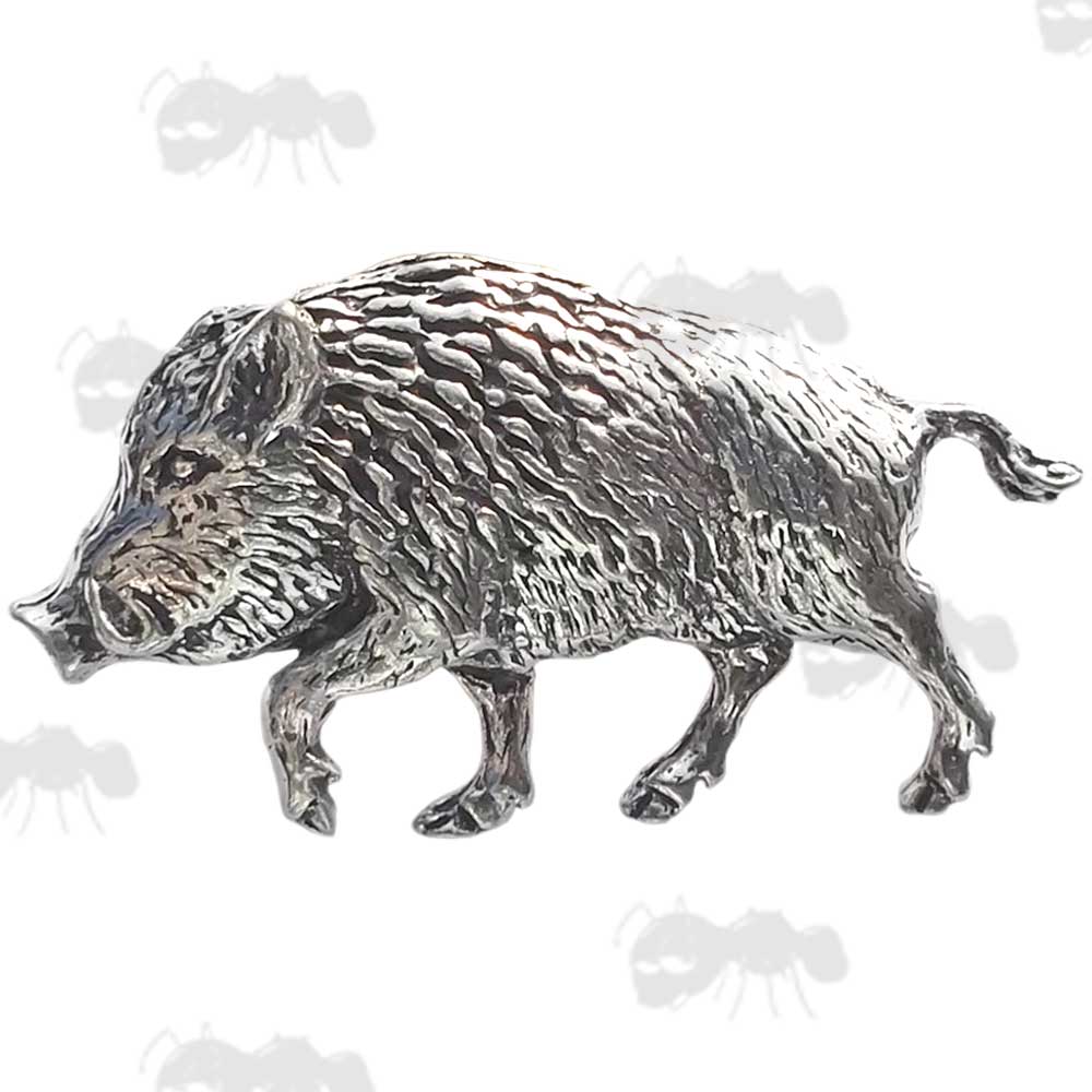 Wild Boar Number Four Pewter Pin Badge