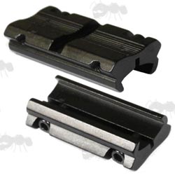 Two Piece Airgun / .22 Rifle 3/8 inch Dovetail Rail to Weaver Adapter Rails