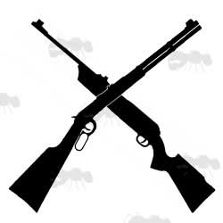 Silhouette of Two Crossed Rifles
