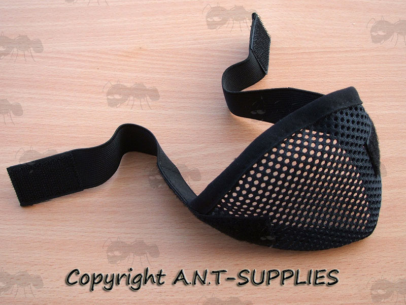 Black Upgraded Headband on a Lower Face Wire Mesh Mask