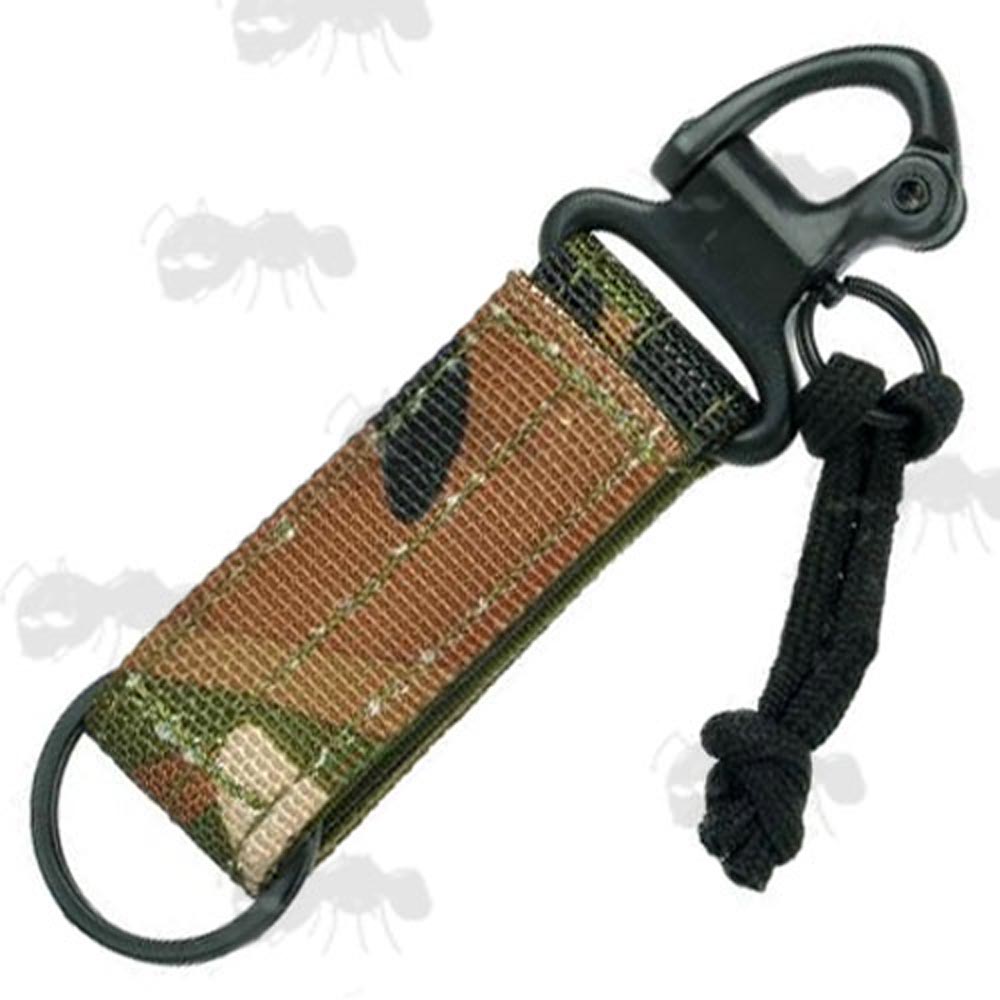 Multicamo Nylon Webbing MOLLE Strap with Snap Shackle and Pull Cord