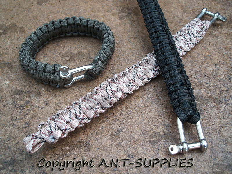 Assorted Paracord Bracelets with Steel Shackles