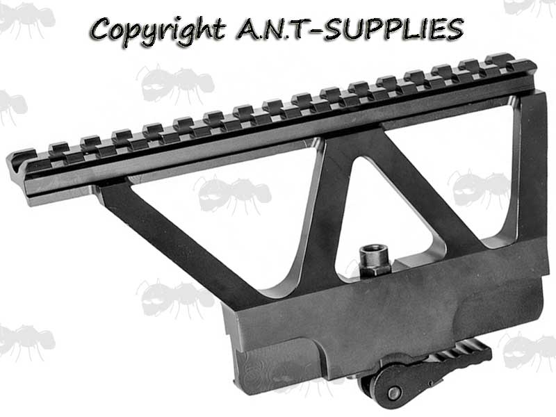 AK Rifle Quick-Release Lever Side Bracket Base Mount with Top Weaver / Picatinny Sight Rail