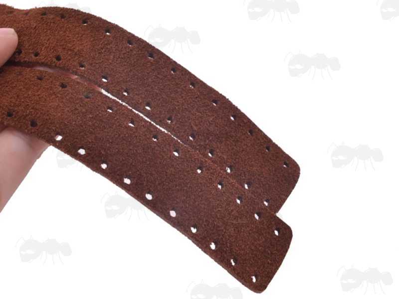Pair of Dark Brown Suede Leather Wraps for Long Length Levers on Lever Action Rifles