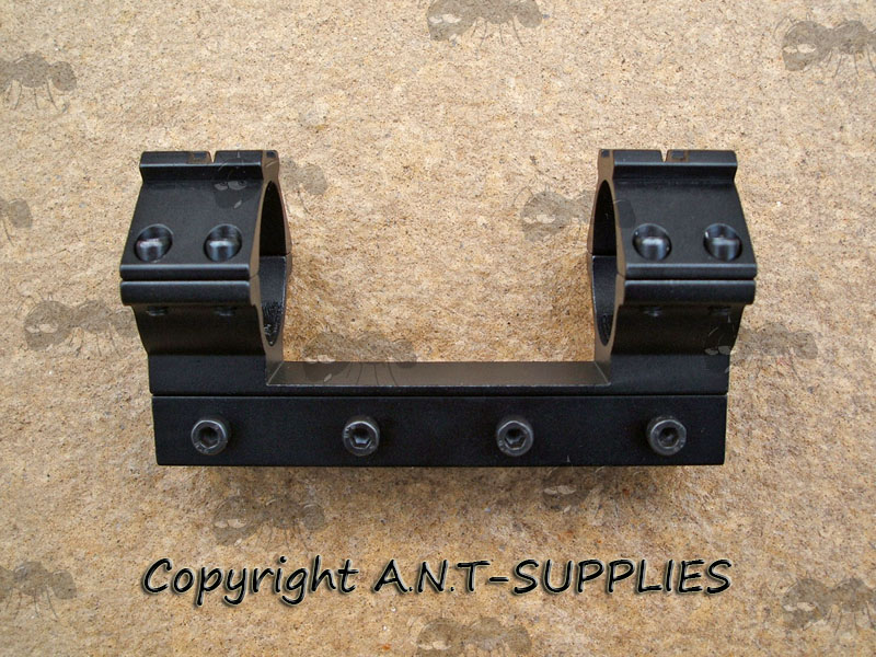 Long Base, One Piece, High Profile 30mm Scope Ring Mounts for Dovetail Rails with Rail Tops