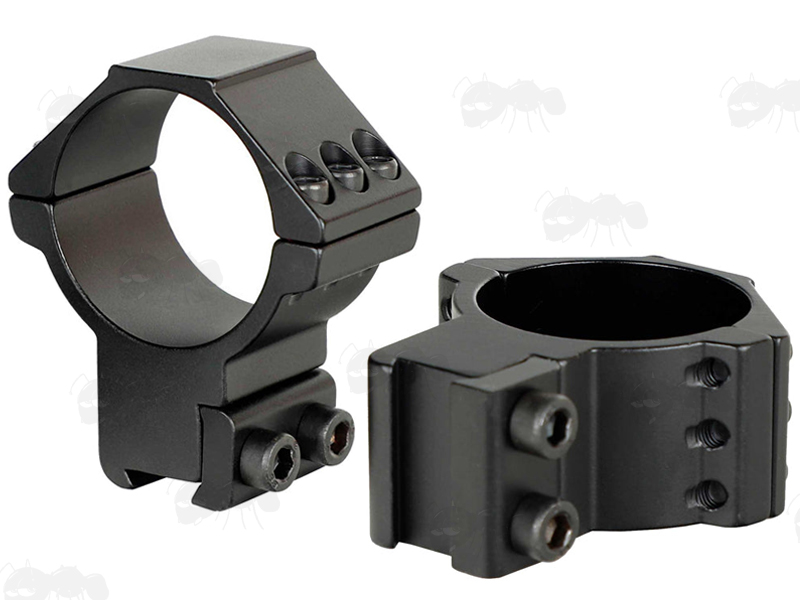 Rambo High-Profile Triple Clamped 35mm Scope Rings for Dovetail Rails