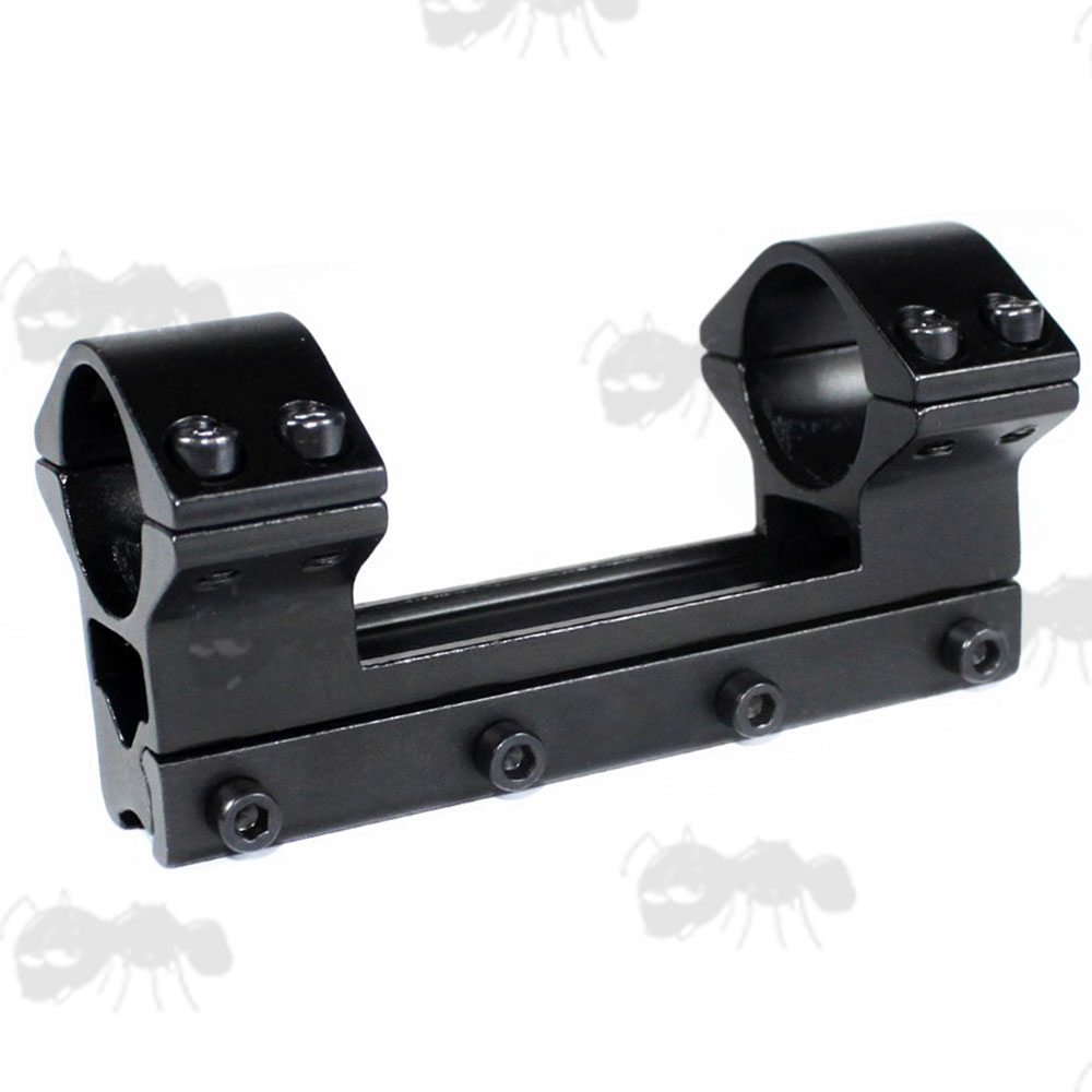 Long Base, One Piece, High-Profile See-Thru 25mm Scope Ring Mounts for Dovetail Rails