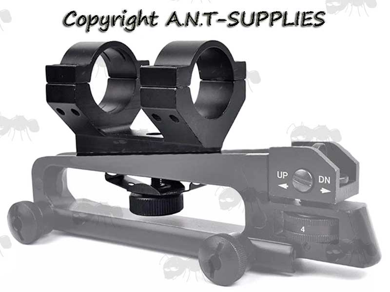 Carry Handle Scope Ring Mount Fitted To AR-15 Carry Handle