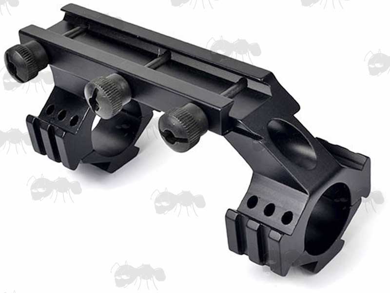 Base View of The One Piece Cantilever Tri-Rail Scope Mount for 20mm Weaver / Picatinny Rails