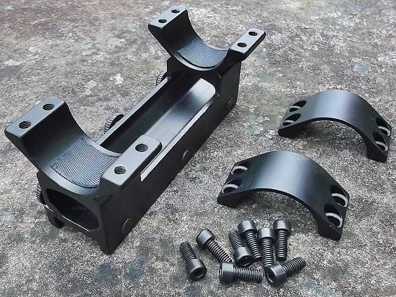 Dismantled View of The High-Profile One Piece 30mm Scope Mount for Weaver / Picatinny Rails