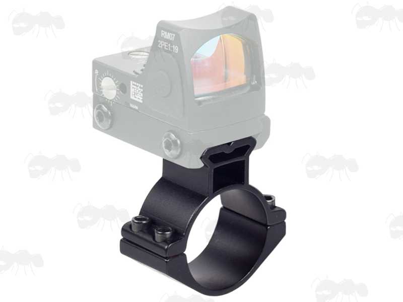 30mm Scope Tube Accessory Rail High-Profile Ring Mount with See-Through Channel with Holosight Fitted