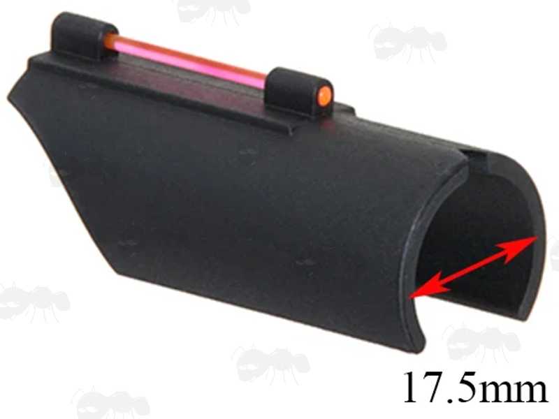 Fitting Diameter View of The Plain Shotgun Barrel Fiber Optic Sight with Red Fibre
