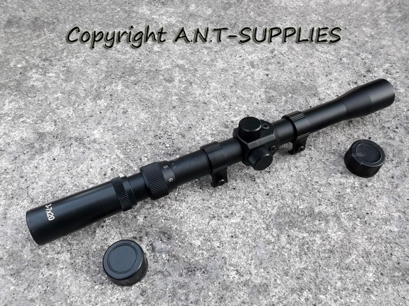 ANT 3-7x20mm Duplex Crosshair Rifle Scope with Dovetail Rail Mounts