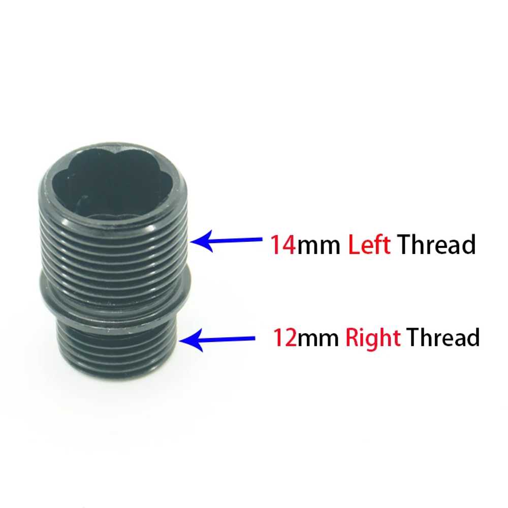Airsoft Pistol +12mm Clockwise to -14mm Counter Clockwise Thread Silencer Adapter