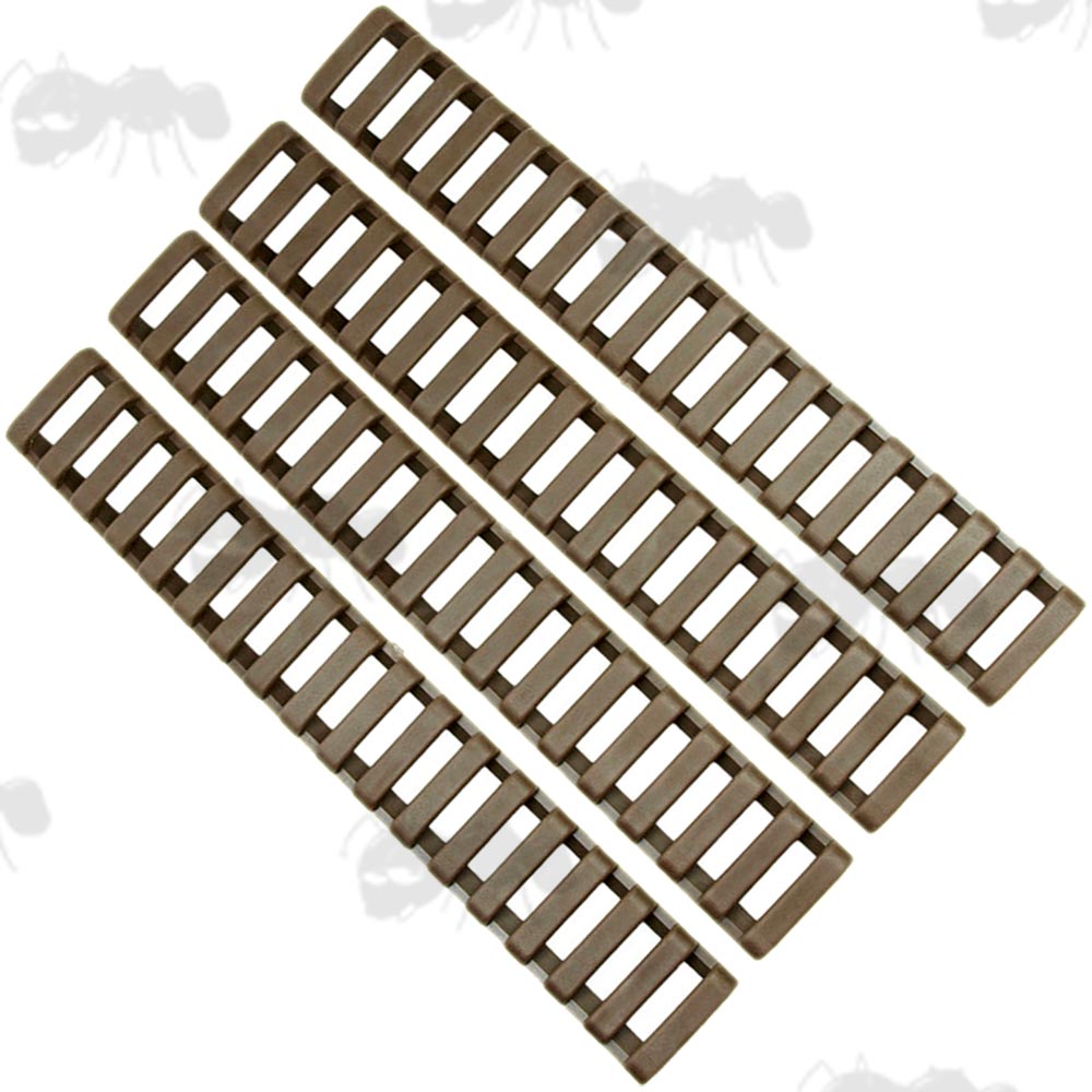 Dark Earth Four Piece Ladder Style Airsoft Rail Covers Set