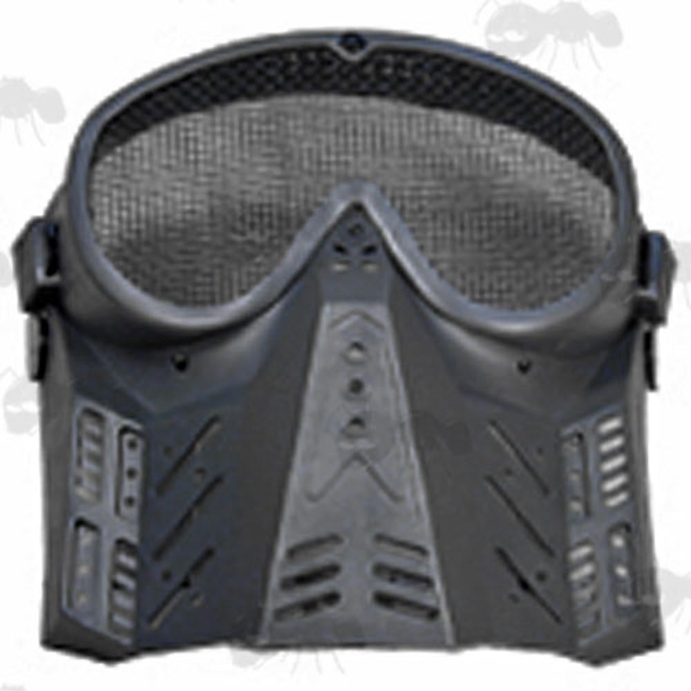 Black Basic Airsoft Masks with Mesh Goggles