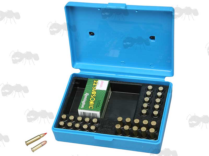MTM Blue Plastic .22 Small Bore Ammo Tray Box