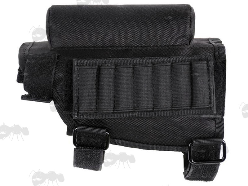 Side View Profile of the Black Rifle / Shotgun Cheek Rest Ammo Holder with Comb Raiser