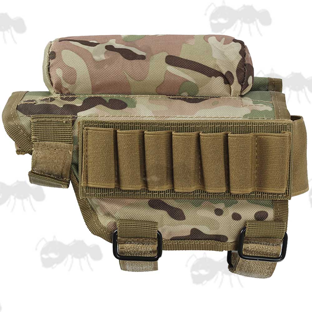 Multicamo Rifle / Shotgun Butt Cheek Rest with Comb Raiser and Ammo Holder