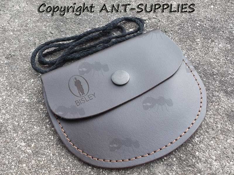 Bisley Brown Leather Airgun Pellet Pouch with Cord Necklace