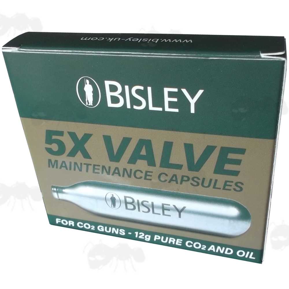 Five Bisley Valve Maintenance C02 Capsules In a Box