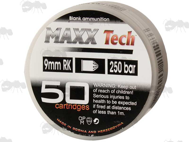 Tub of Fifty .380 (9mm RK) Maxx Tech Nitro Blanks