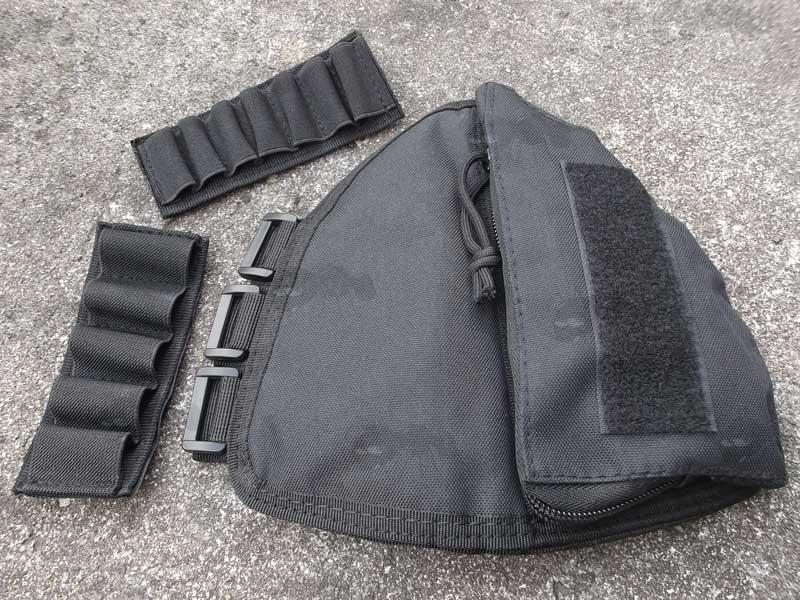 Black Canvas Cheek Rest with Pouch and Ammo Holder