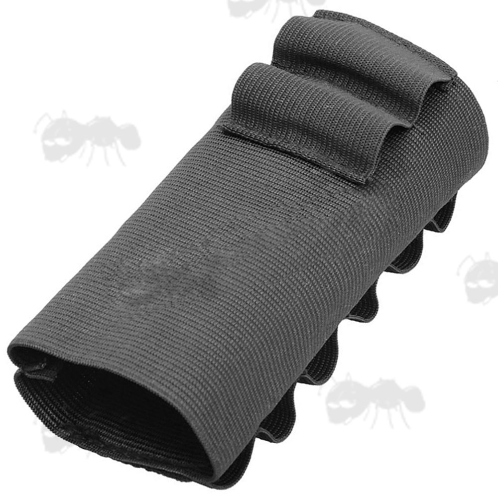 Black Elastic Shotgun Buttstock Cover with Two Sides of Shell Holders