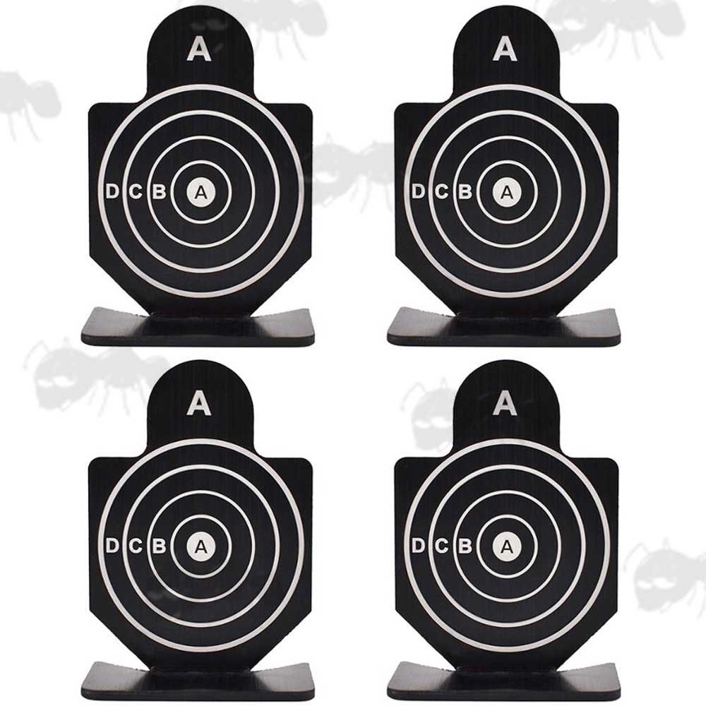 Four Black Airsoft Knock Down Circle Targets