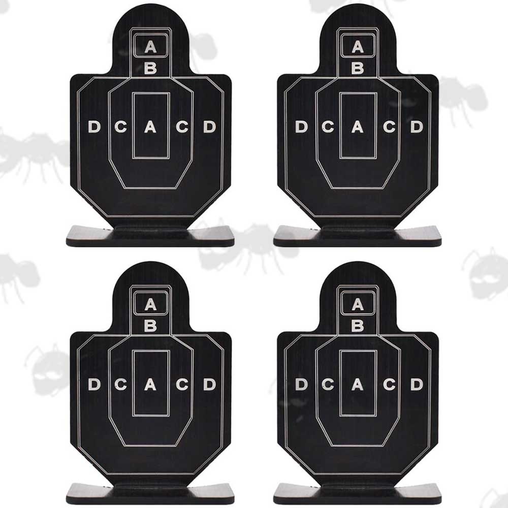 Four Black Airsoft Knock Down Square Targets