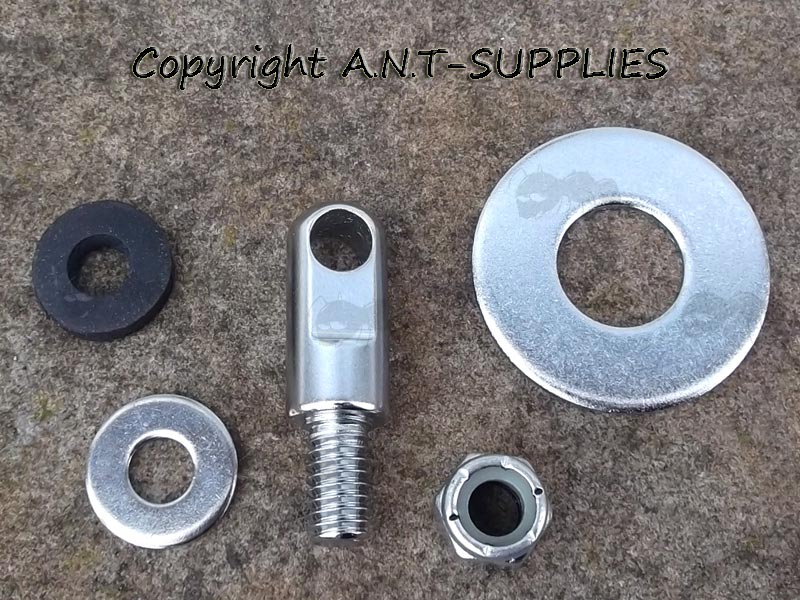 Parts of The DIY Locking Stud Kit For Ammunition Boxes