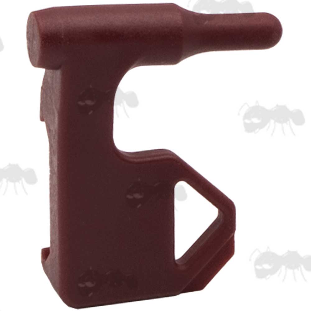Maroon Plastic Universal Firearm Empty Chamber Safety Flag with Flathead Screwdriver and Rifle Rail Fitting