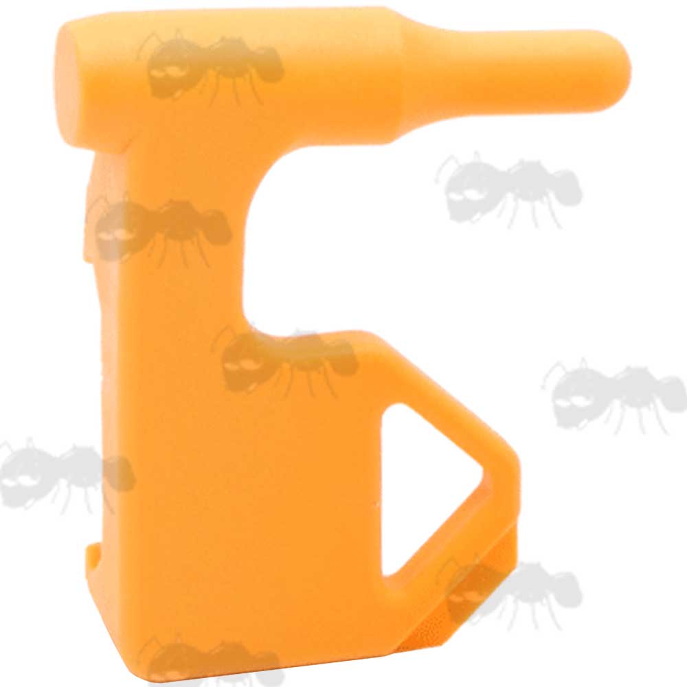 Yellow Orange Plastic Universal Firearm Empty Chamber Safety Flag with Flathead Screwdriver and Rifle Rail Fitting