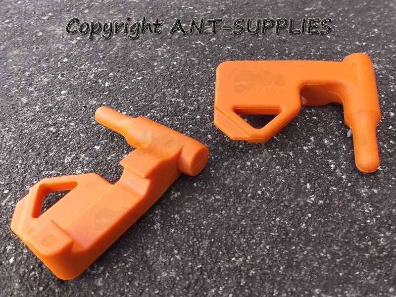 Dark Orange Plastic Universal Firearm Empty Chamber Safety Flag with Flathead Screwdriver and Rifle Rail Fitting