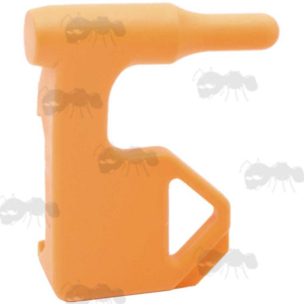 Dark Orange Plastic Universal Firearm Empty Chamber Safety Flag with Flathead Screwdriver and Rifle Rail Fitting