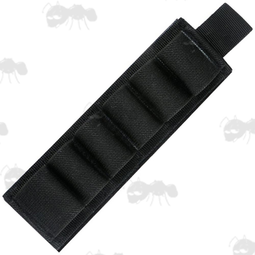 Black Resupply Strip with Six Elastic 12g Loops with Velcro Backing