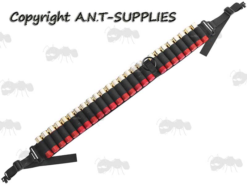 Black Shotgun Belt Fitted With QD Sling Swivels To Use As A Shotgun Sling