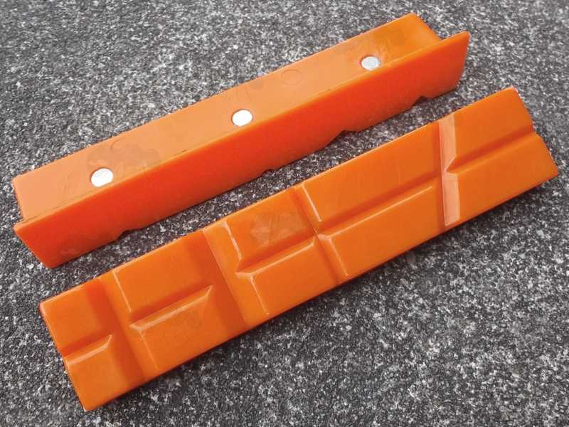 Pair of Orange 5 inch Long Soft Jaw Plates with Magnets for Gunsmiths Workbench Vice