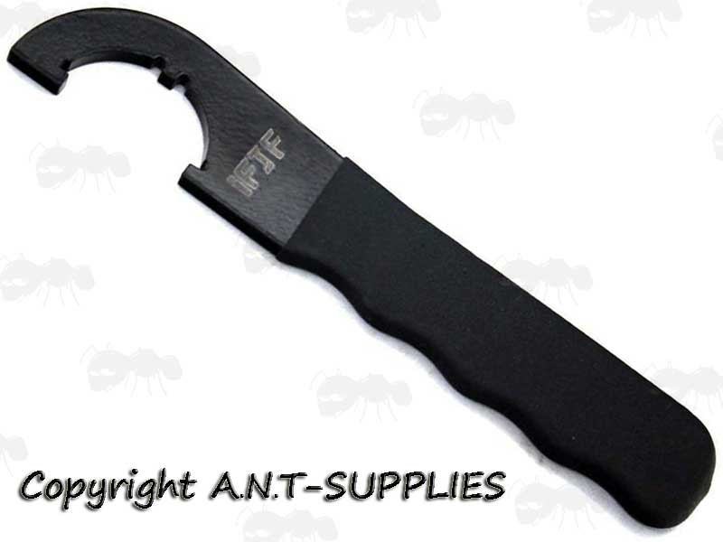 Compact Steel M4 Rifle Series Buttstock Castle Locking Nut Wrench with Black Plastic Coated Grip