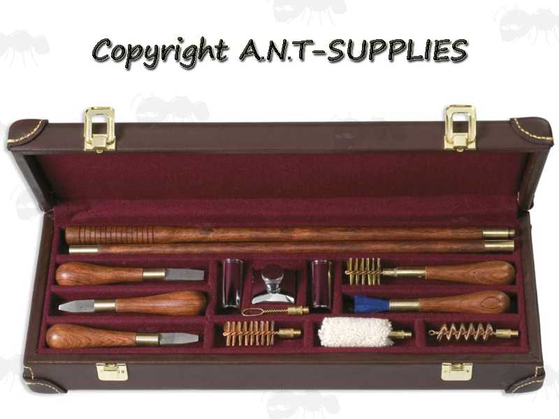 Set of Three Gunsmiths Shotgun Screwdrivers with Hardwood Handles and Brass Ferrules, In a Exclusive Shotgun Cleaning Kit Case