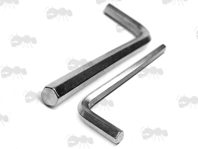 Two Nickel Coated Steel Hex Keys