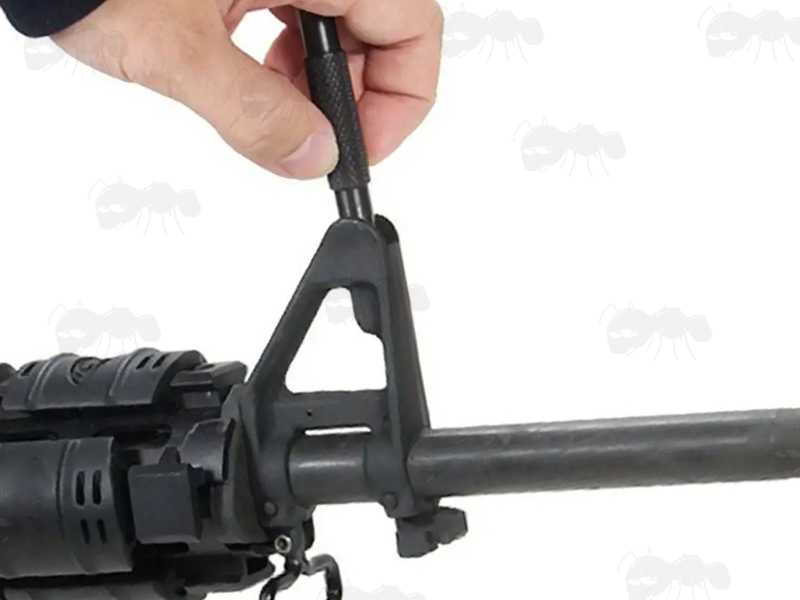 AR-15 Front Sight Long Adjustment Tool in Use